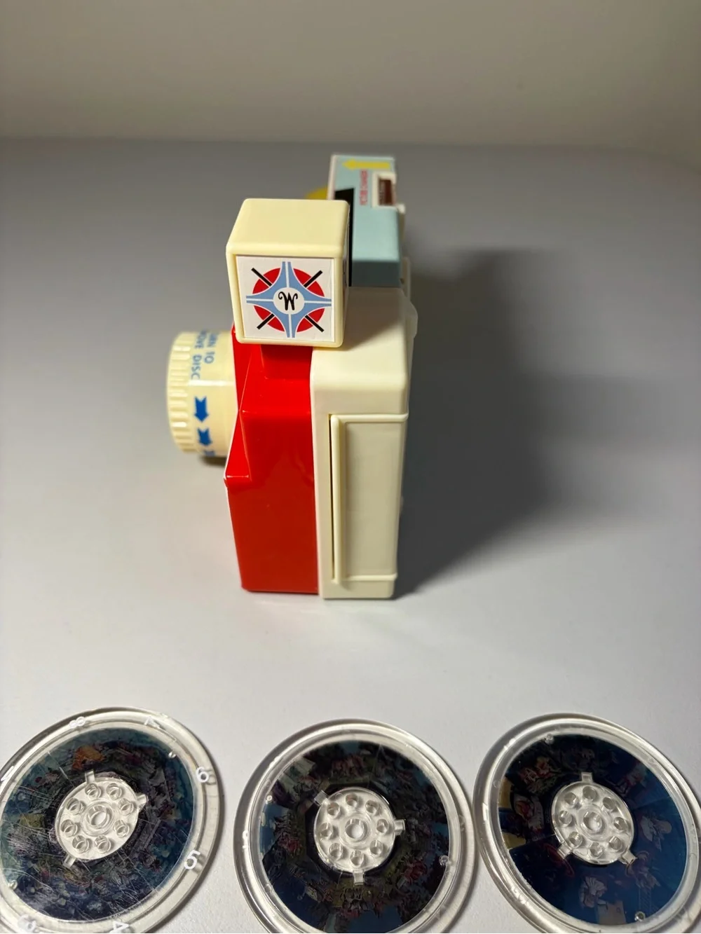 Fisher-Price Red Toy Camera with Yellow Strap and White Lens